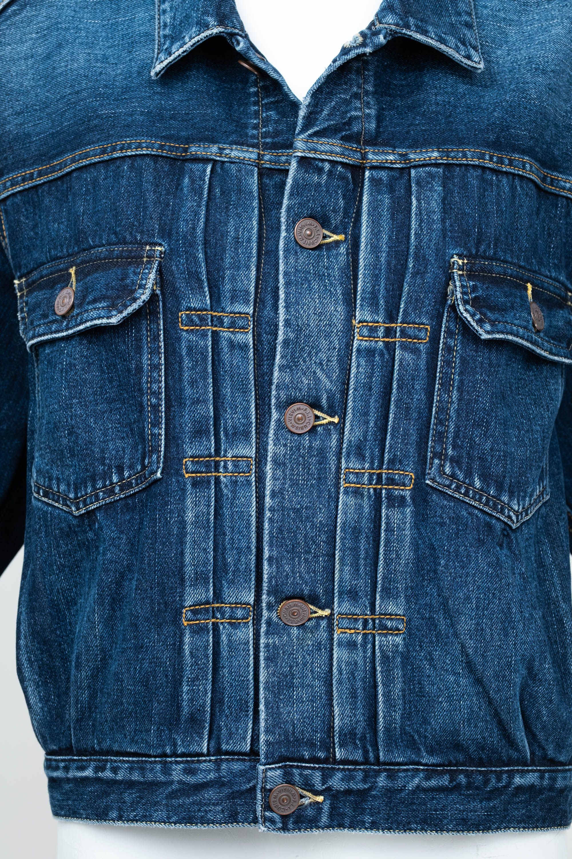Visvim 1010dmgd Japanese Denim Dark Blue Pleat Front Jacket New