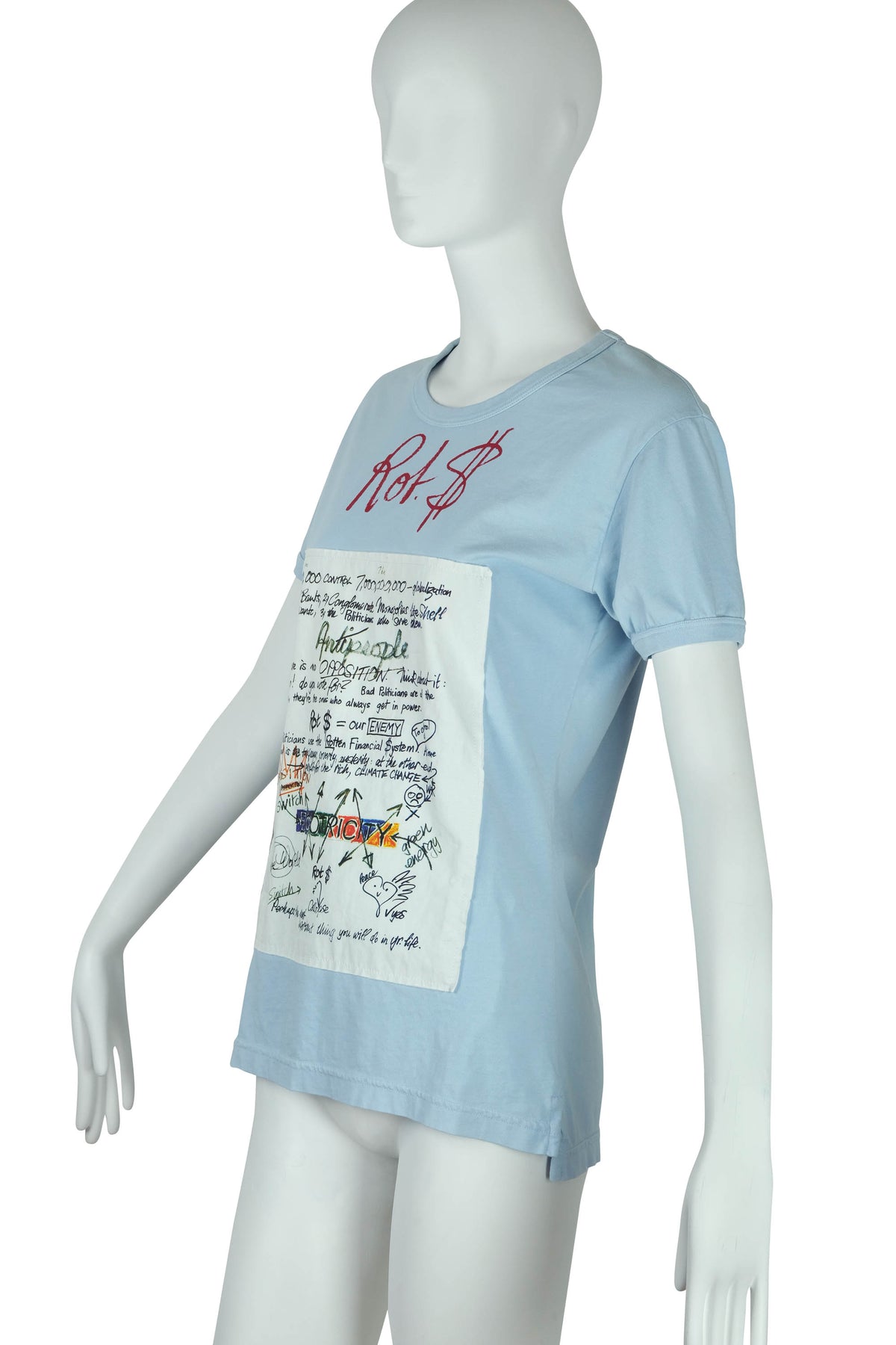 Vivienne Westwood Blue Tee Shirt ROT$ Patch ECOTRICITY 2017