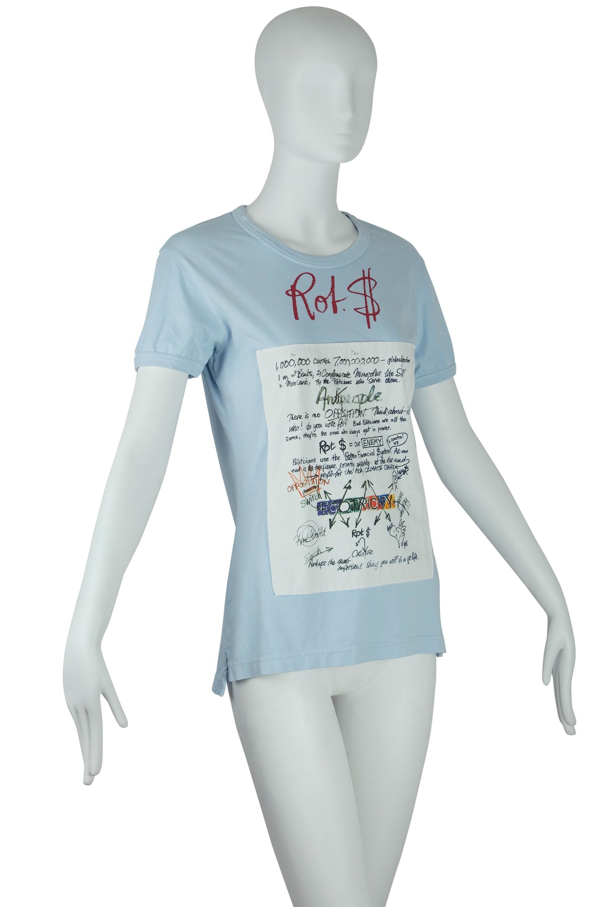Vivienne Westwood Blue Tee Shirt ROT$ Patch ECOTRICITY 2017