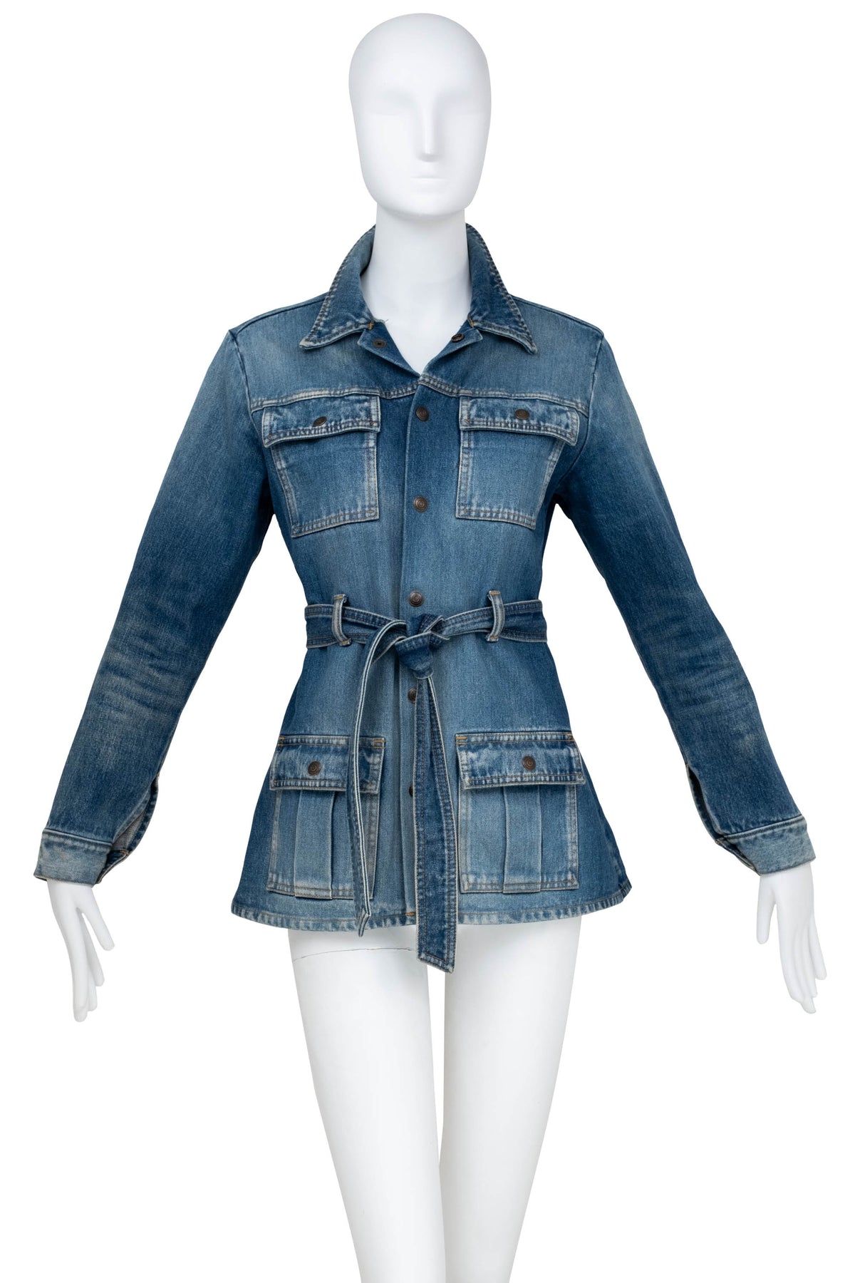 Saint Laurent Vintage Denim Belted Jacket