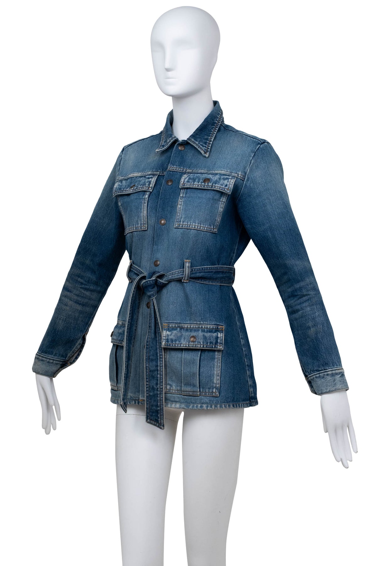 Saint Laurent Vintage Denim Belted Jacket