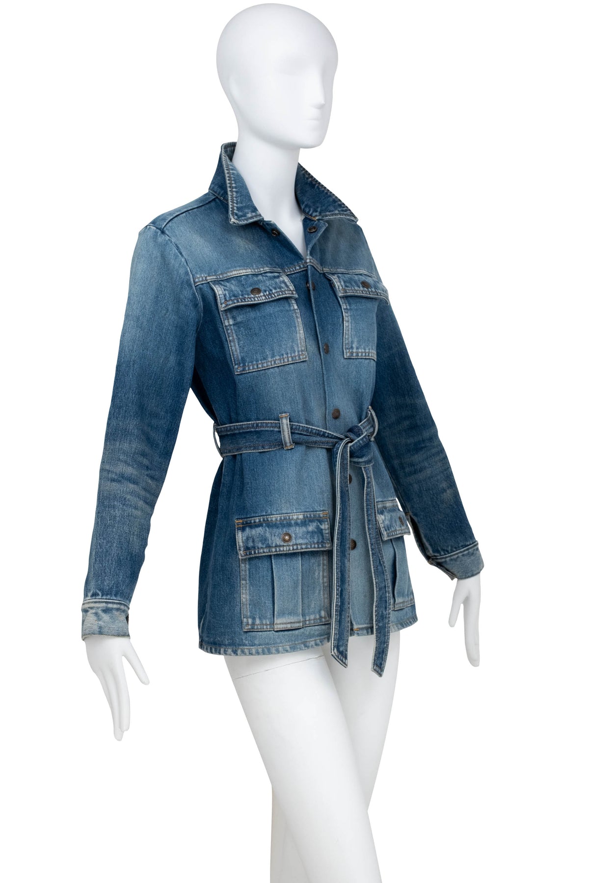 Saint Laurent Vintage Denim Belted Jacket