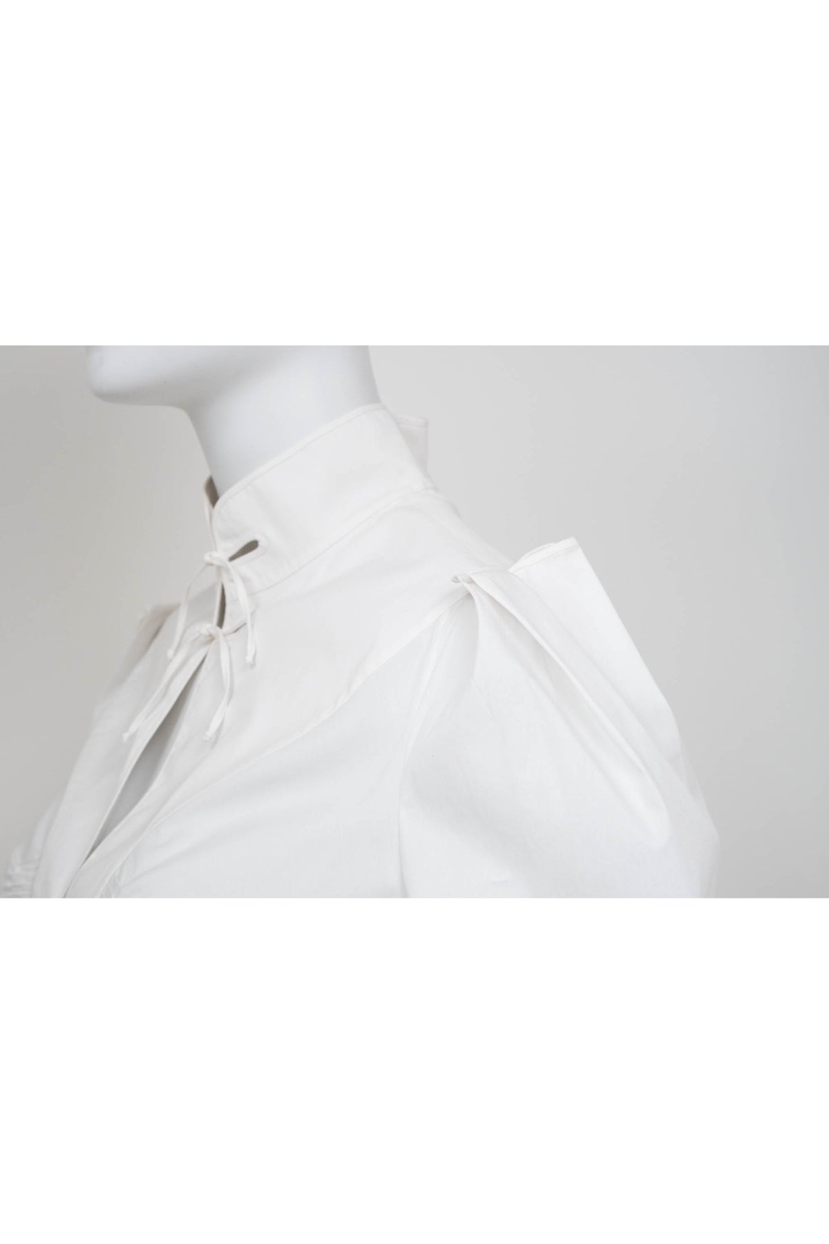 Yves Saint Laurent Rive Gauche White Tie Front Cotton Shirt Size 42/6