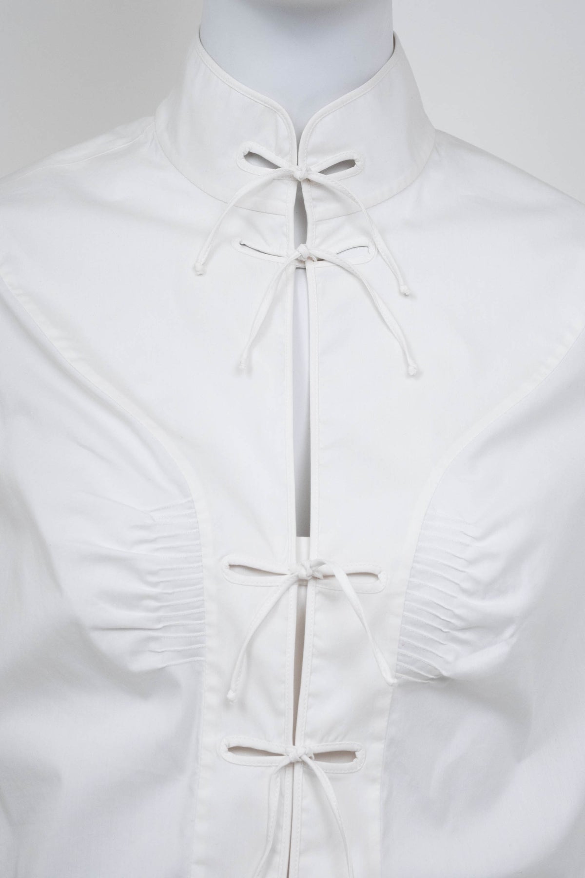 Yves Saint Laurent Rive Gauche White Tie Front Cotton Shirt Size 42/6