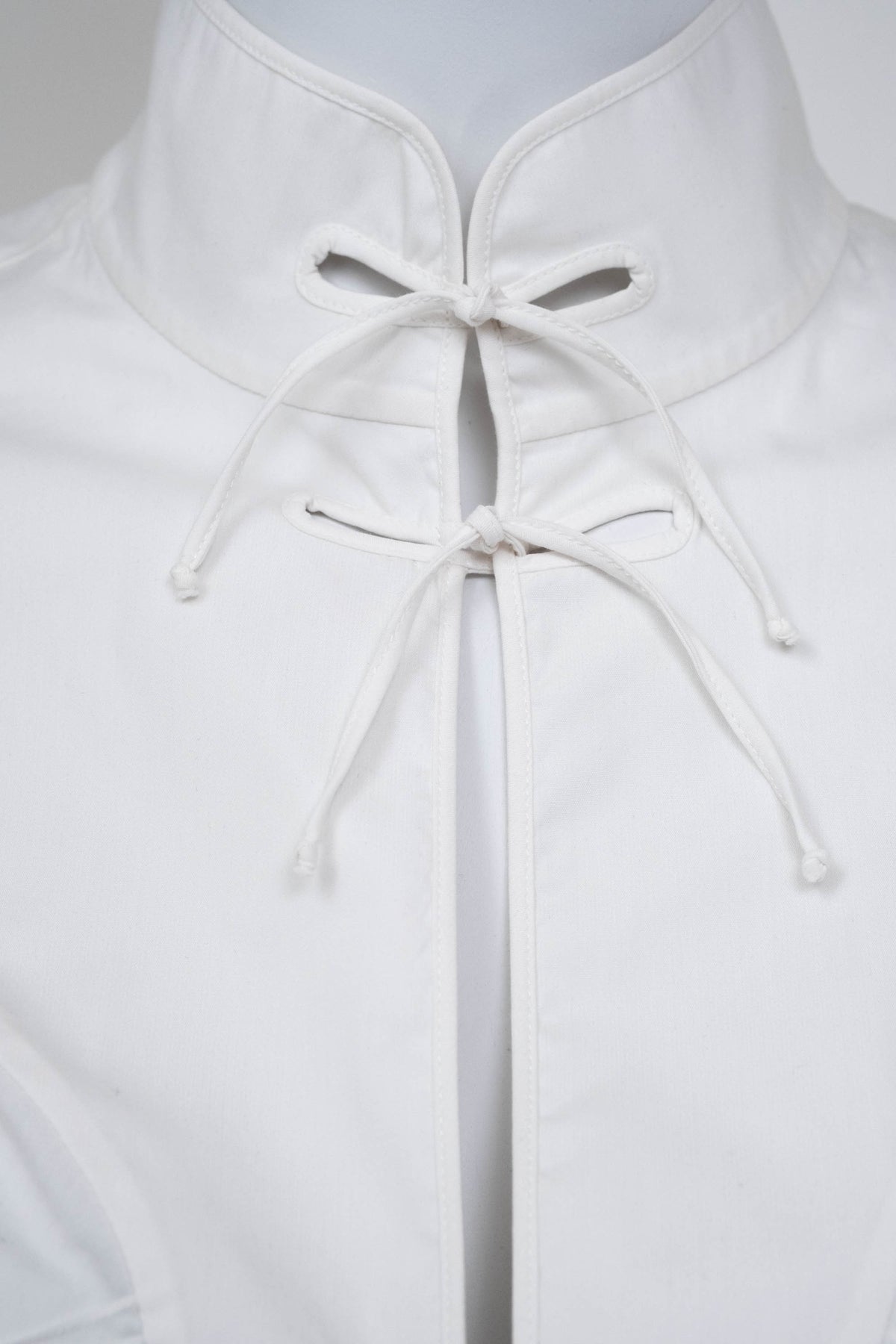 Yves Saint Laurent Rive Gauche White Tie Front Cotton Shirt Size 42/6