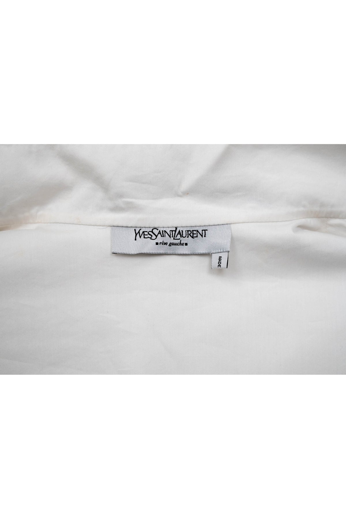 Yves Saint Laurent Rive Gauche White Tie Front Cotton Shirt Size 42/6
