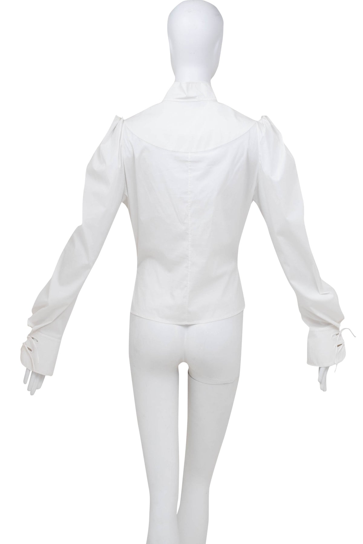 Yves Saint Laurent Rive Gauche White Tie Front Cotton Shirt Size 42/6