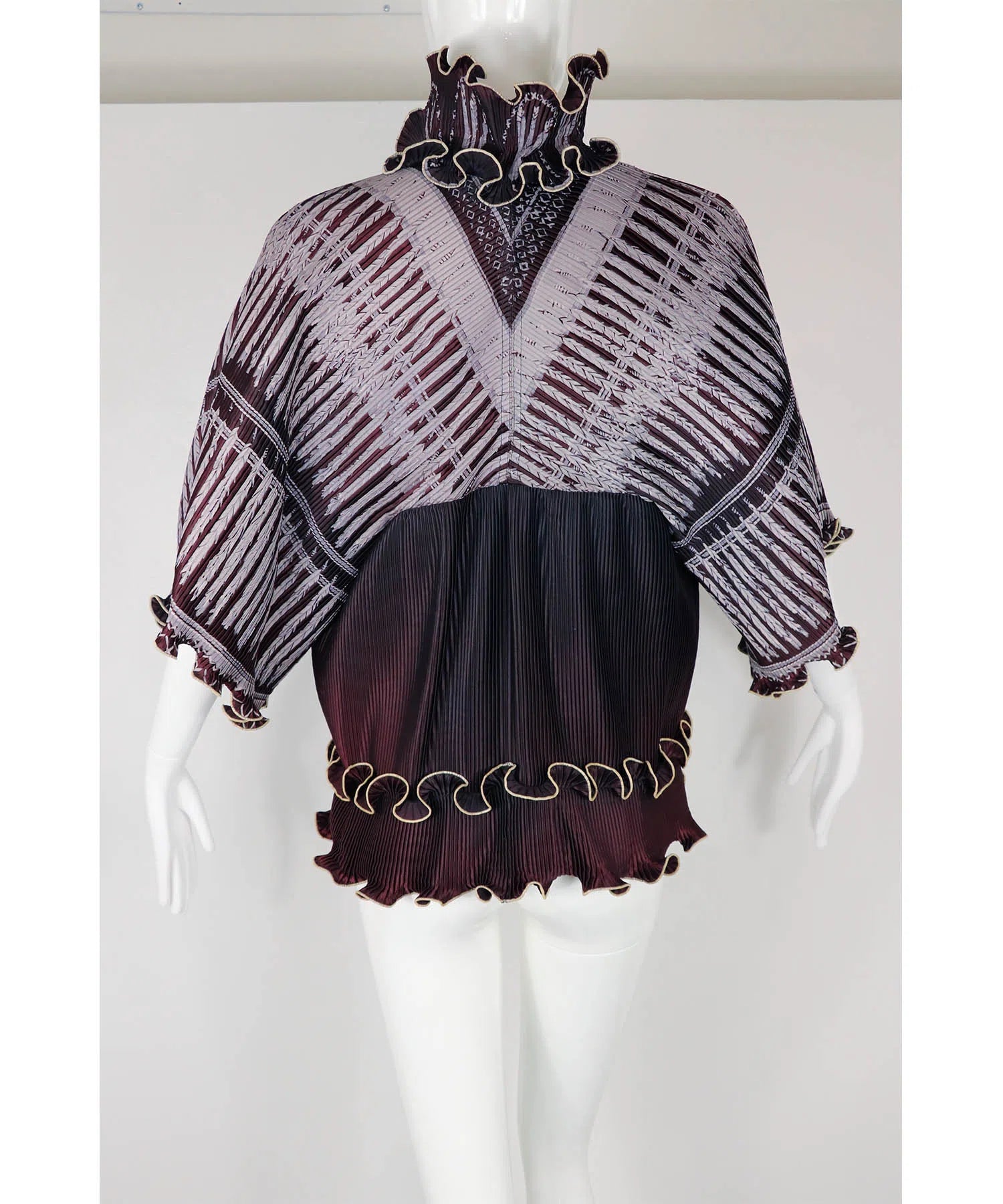 Zandra Rhodes Rare Vintage 1970's Pleated Jacket - Foxy Couture Carmel