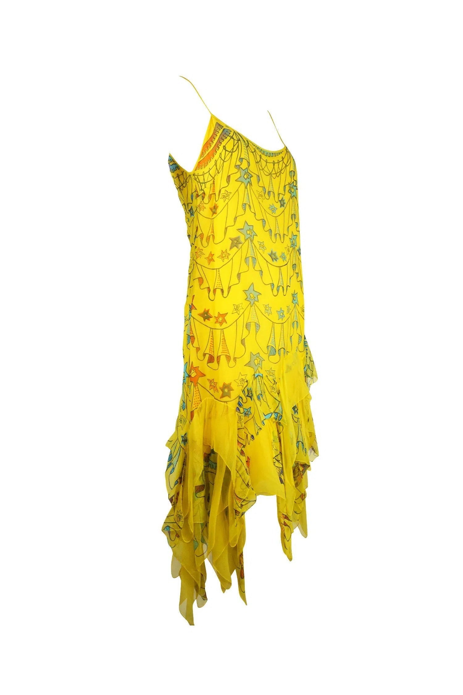 Zandra Rhodes Silk Chiffon Pleated Dress