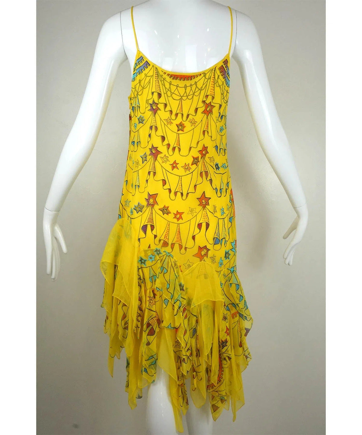 Zandra Rhodes Silk Chiffon Pleated Dress