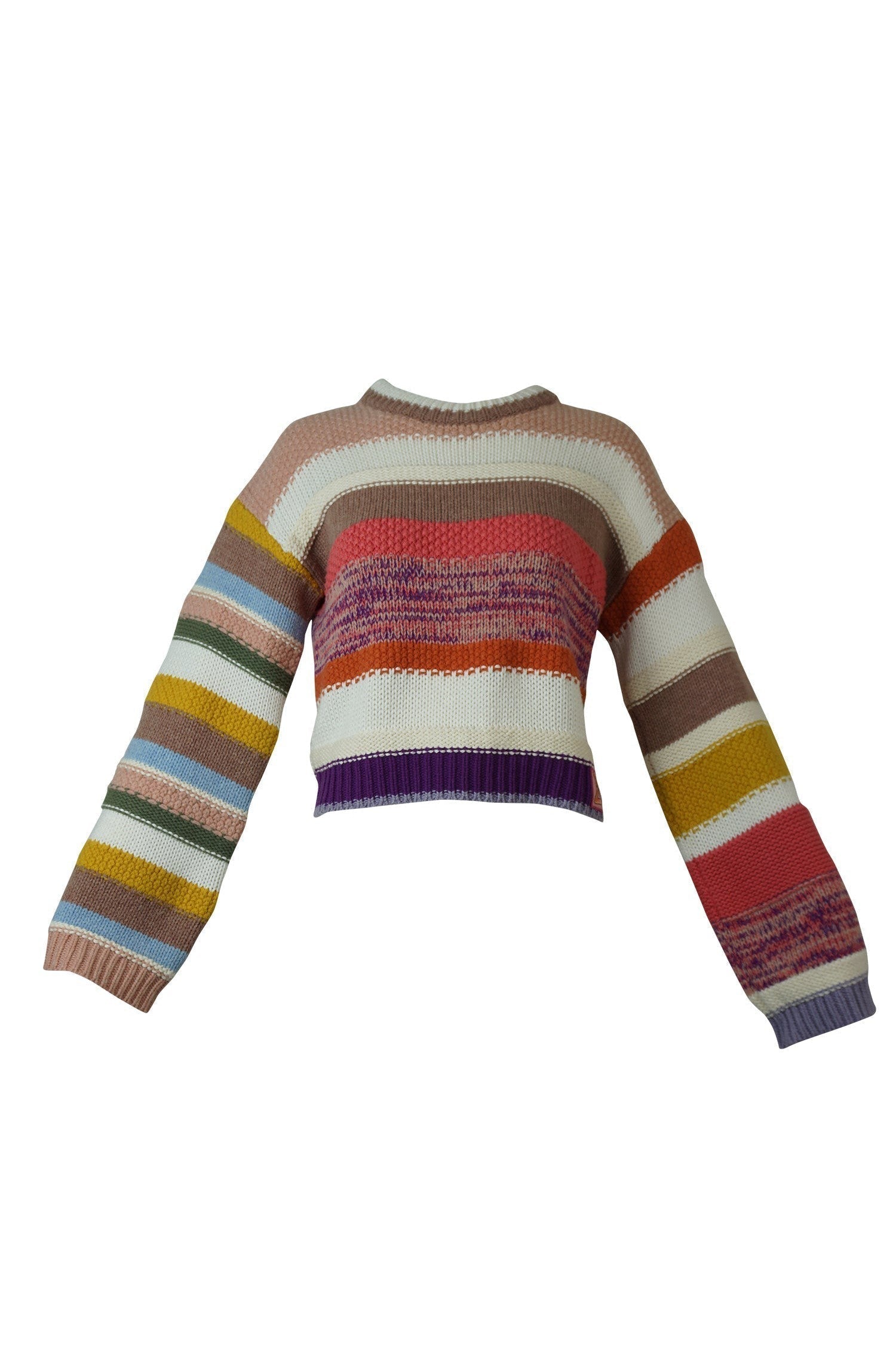 Zimmerman Cosmo Cropped Striped Sweater - Foxy Couture Carmel