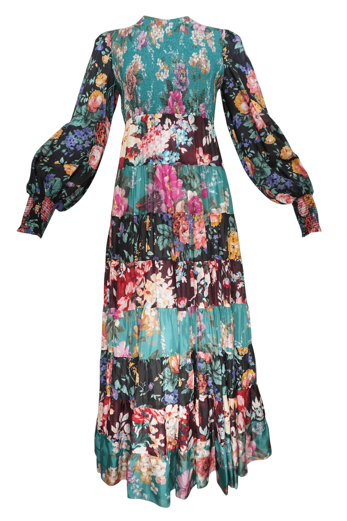 Zimmermann Floral Print Long Sleeve Maxi Dress size 1 - Foxy Couture Carmel