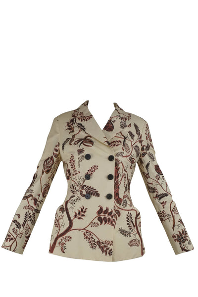 Christian Dior Floral Bird Print Double Breasted Jacket