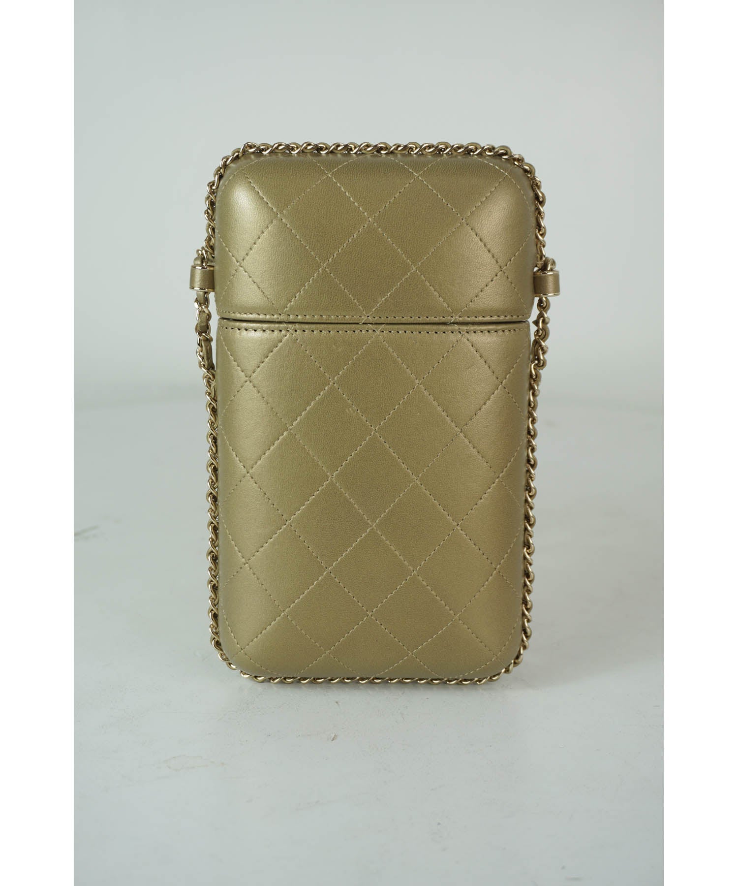 Chanel Chain Around Phone Holder Box Crossbody Quilted Lambskin at