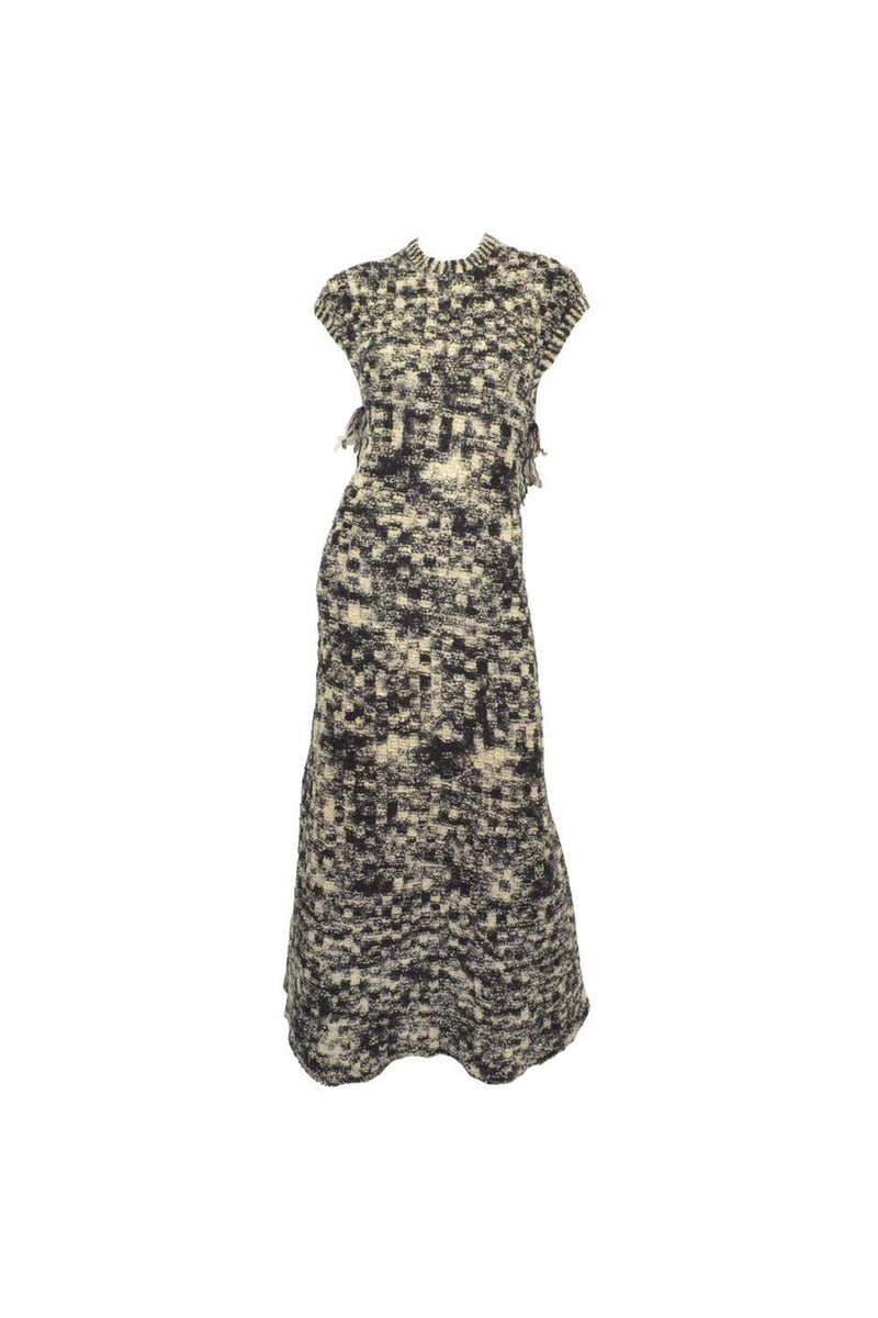 Foxy Couture Carmel | Chanel Black & Cream Boucle Knit Gown