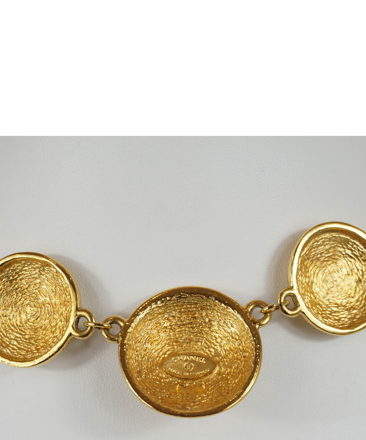 Chanel Vintage 1990&#39;s Quilted CC Disc Necklace