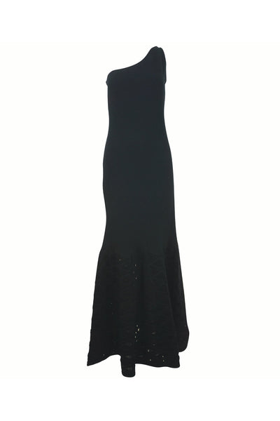 Chanel Knit Laser Cut One Shoulder Gown