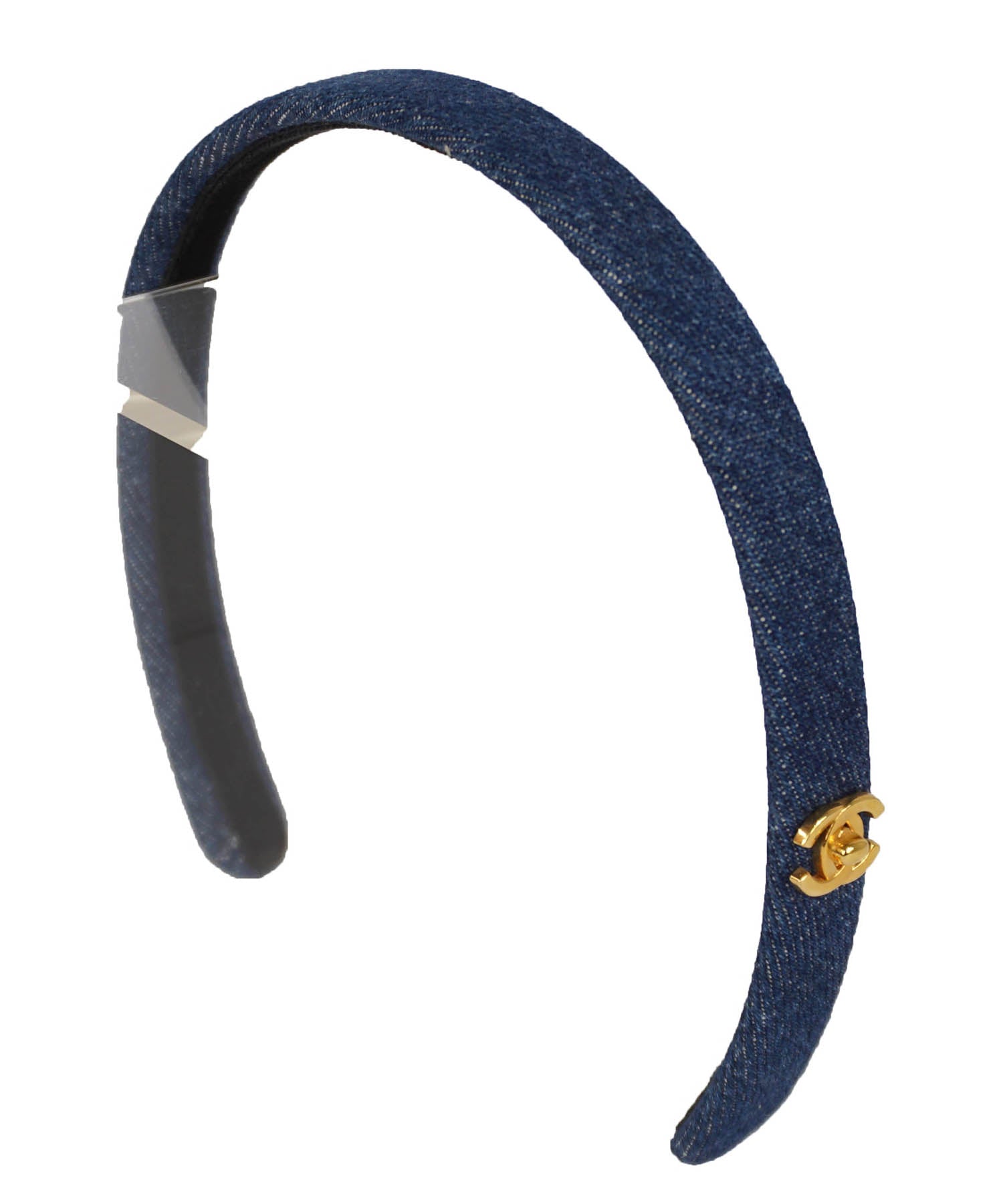 Antique tie handmade headband - CHANEL Chanel - dark blue - bow